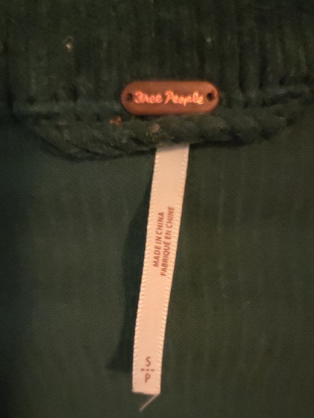Free People Deep Forest Green Corduroy Button Jacket - Picture 2 of 3